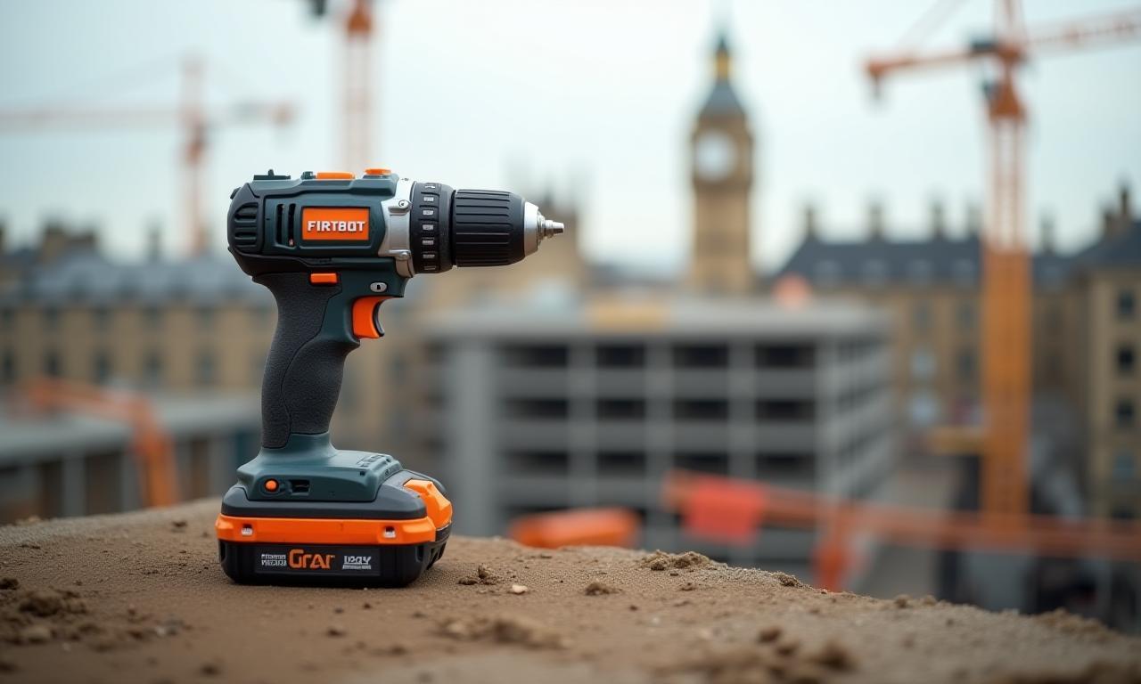 Premium cordless drill on London construction site